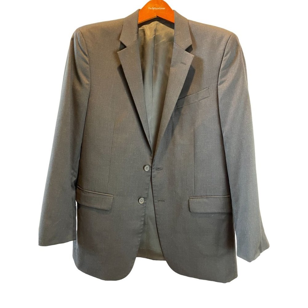 Kenneth Cole Mens Suit Blazer Coat 100% Wool Single Breasted Gray Size 41R